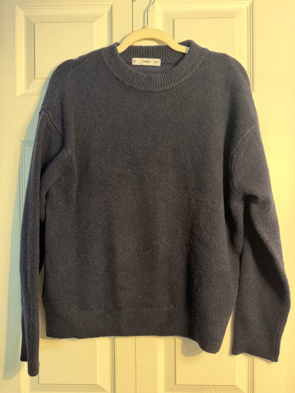 Mango navy wool blend sweater size medium